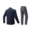 Anta Training Series Long Sleeve Stand Collar Casual Sports Two Piece Set Men Sets Midnight-Blue 952617203N-2