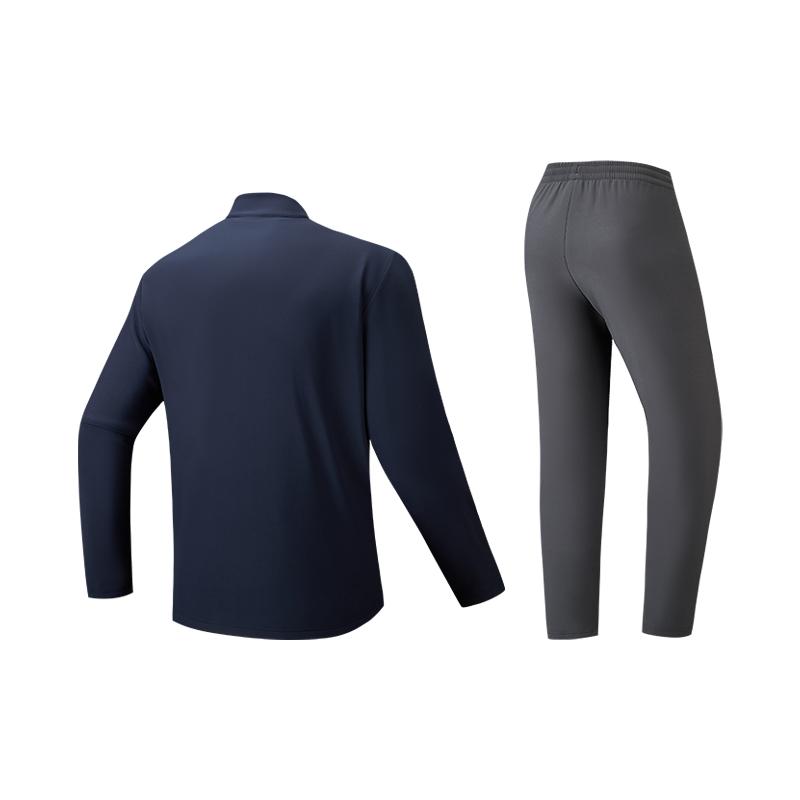 Anta Training Series Long Sleeve Stand Collar Casual Sports Two Piece Set Men Sets Midnight-Blue 952617203N-2