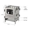 Lixada Portable Titanium Lightweight Folding Wood Stove Pocket Stove Outdoor Camping Cooking Picnic Backpacking Stove