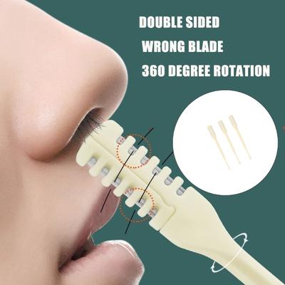 Dubbel-/Enkelzijdig Neushaar Handmatig Neusgat Reiniging Haar Reiniging Schaar 360 Trimmers Neusgat Roteer Neus