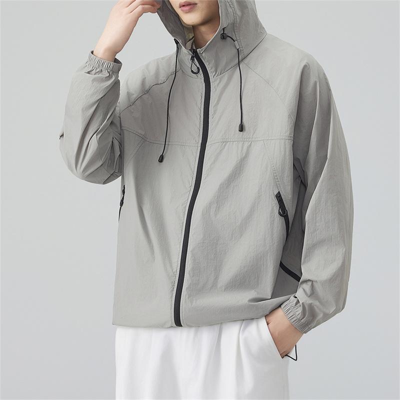 Men's Upf 50+ Sun Protection Hooded Jacket Lightweight Breathable Oversized Zip Up Windbreaker Casual Outdoor Summer Hiking Fishing Tops