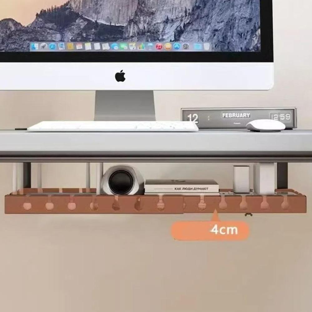 Extendable Under Desk Cable Management Tray Sturdy Power Strip Cord Holder  for Home