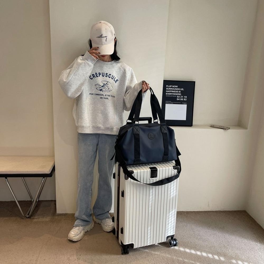 Large-Capacity Womens Travel Tote Bags Solid Color Sport Gym Bags for Men Women