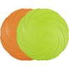 TTMA Dog Flying Disc, 2 Pack 7 Inch Natural Rubber Floating Flying Saucer Dog  for Both Land and Water (Green + Orange)