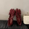Fashion SUOJIALUN 2025 Spring New Brand Women Flat Shoes Fashion Big Bow-knot Ladies Elegant Mary Jane Shoes Square Low Heel Boat Shoes