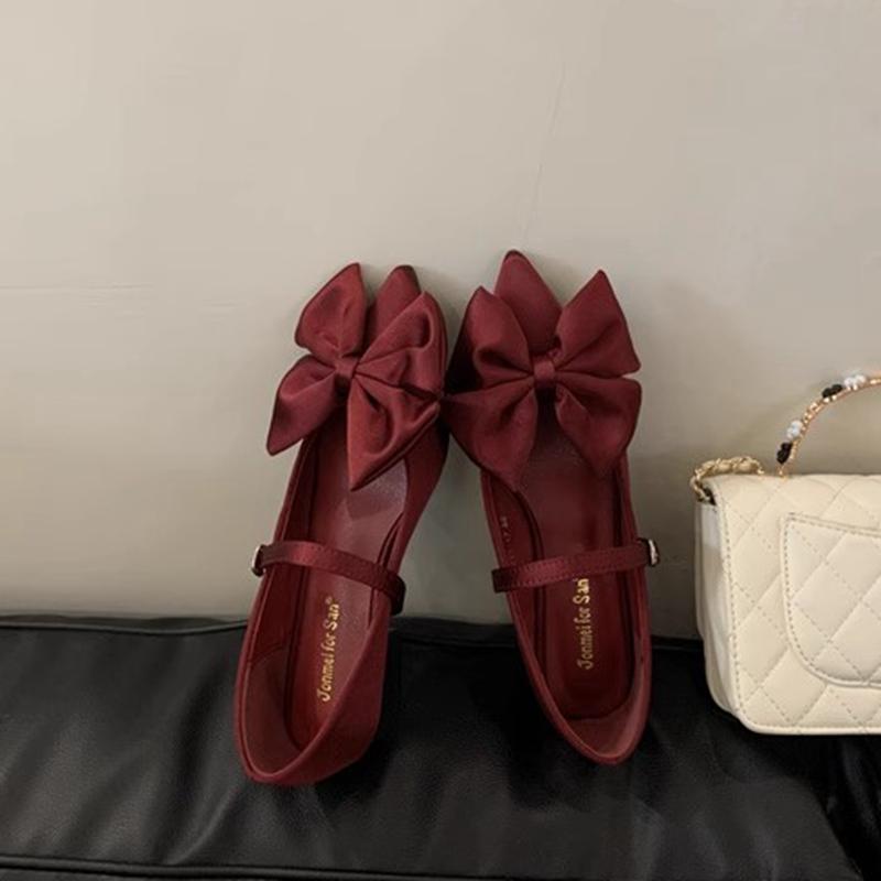 Fashion SUOJIALUN 2025 Spring New Brand Women Flat Shoes Fashion Big Bow-knot Ladies Elegant Mary Jane Shoes Square Low Heel Boat Shoes