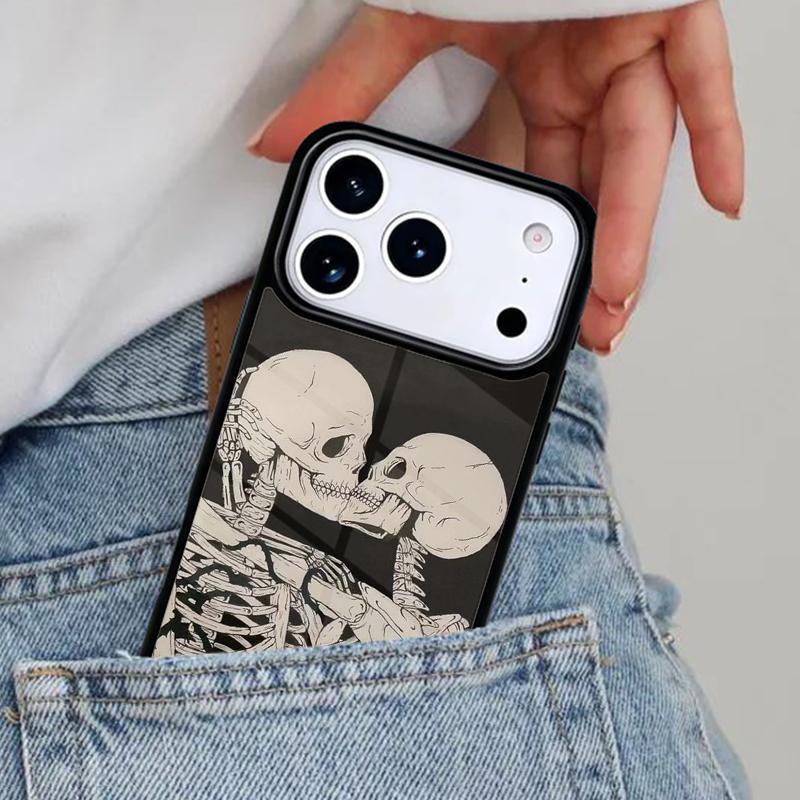 Cute Skull Phone Case for iPhone 16e 15 14 13 12 17 Pro Max Plus Air 17pro Cover Coque