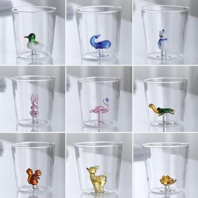 High Borosilicate Heat Resistant Cartoon Glass Cup With Shatterproof Design for Home Office and Travel Use