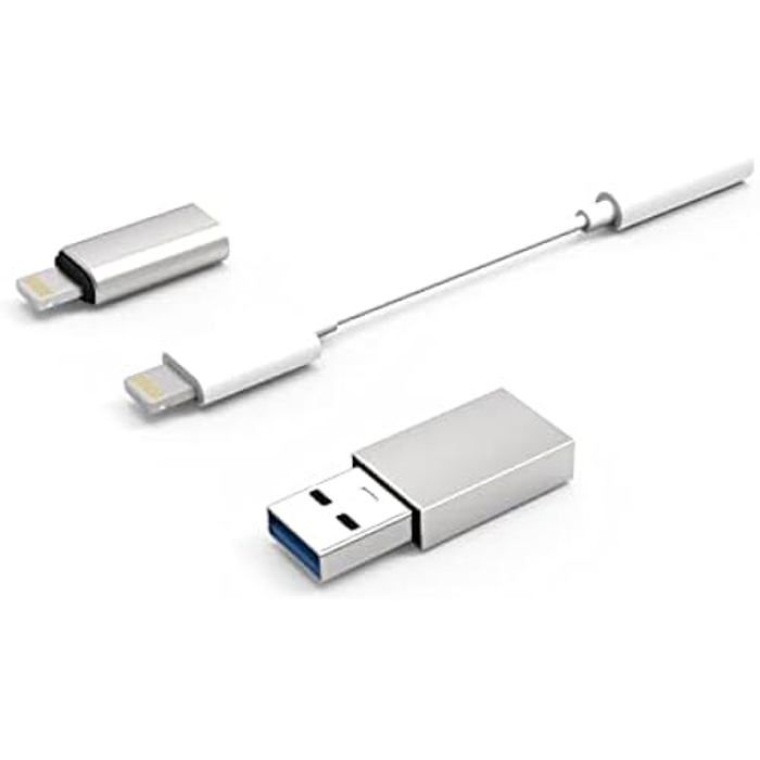 Kit de connectivité - CoolBox - COO-CKIT-APPL - Lightning vers Jack 3,5 mm - USB-C - 7 cm