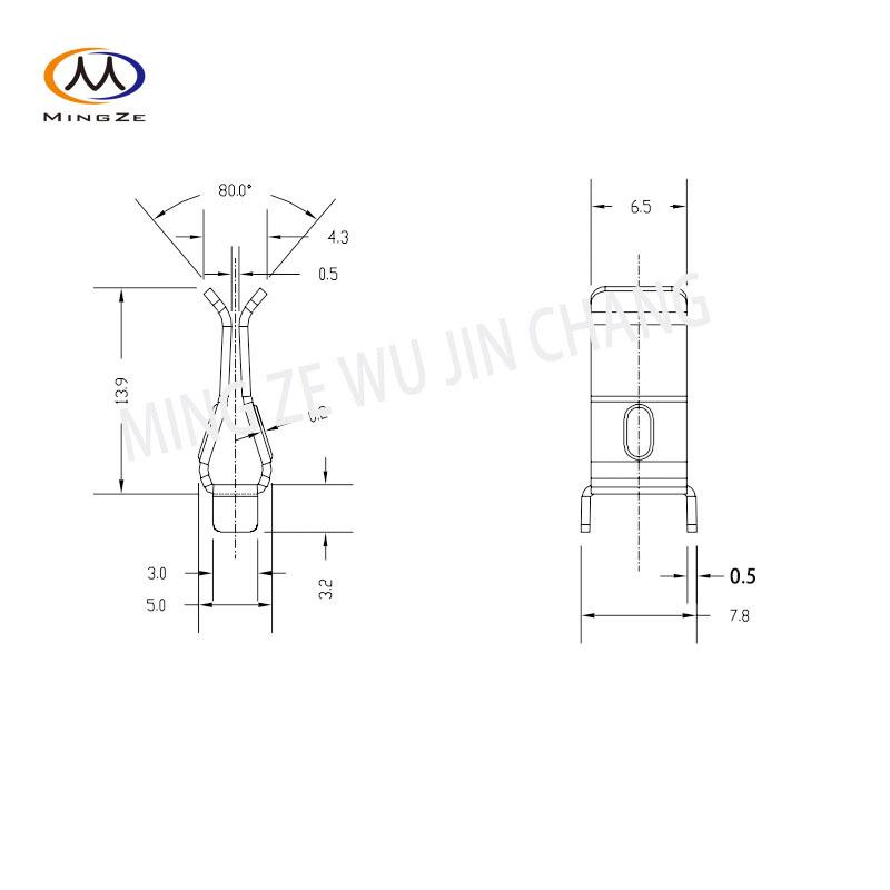 Smart Standard Socket Copper Fittings PCB Hardware Spring Clips Contacts