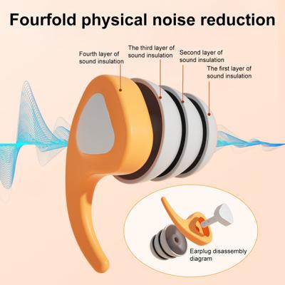 2 Pezzi Tappi per Orecchie in Silicone per Riduzione del Rumore Lavabili Impermeabili Riutilizzabili Protezione dell'Udito Nuoto Concerti Lavoro Studio Sonno Tappi per Orecchie Silenziosi
