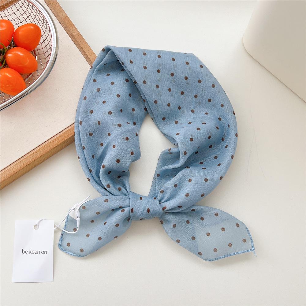 55 Floral Small Silk Scarf: Spring/Summer Korean Fashion Headscarf, Decorative Hairband, Paisley Neckerchief