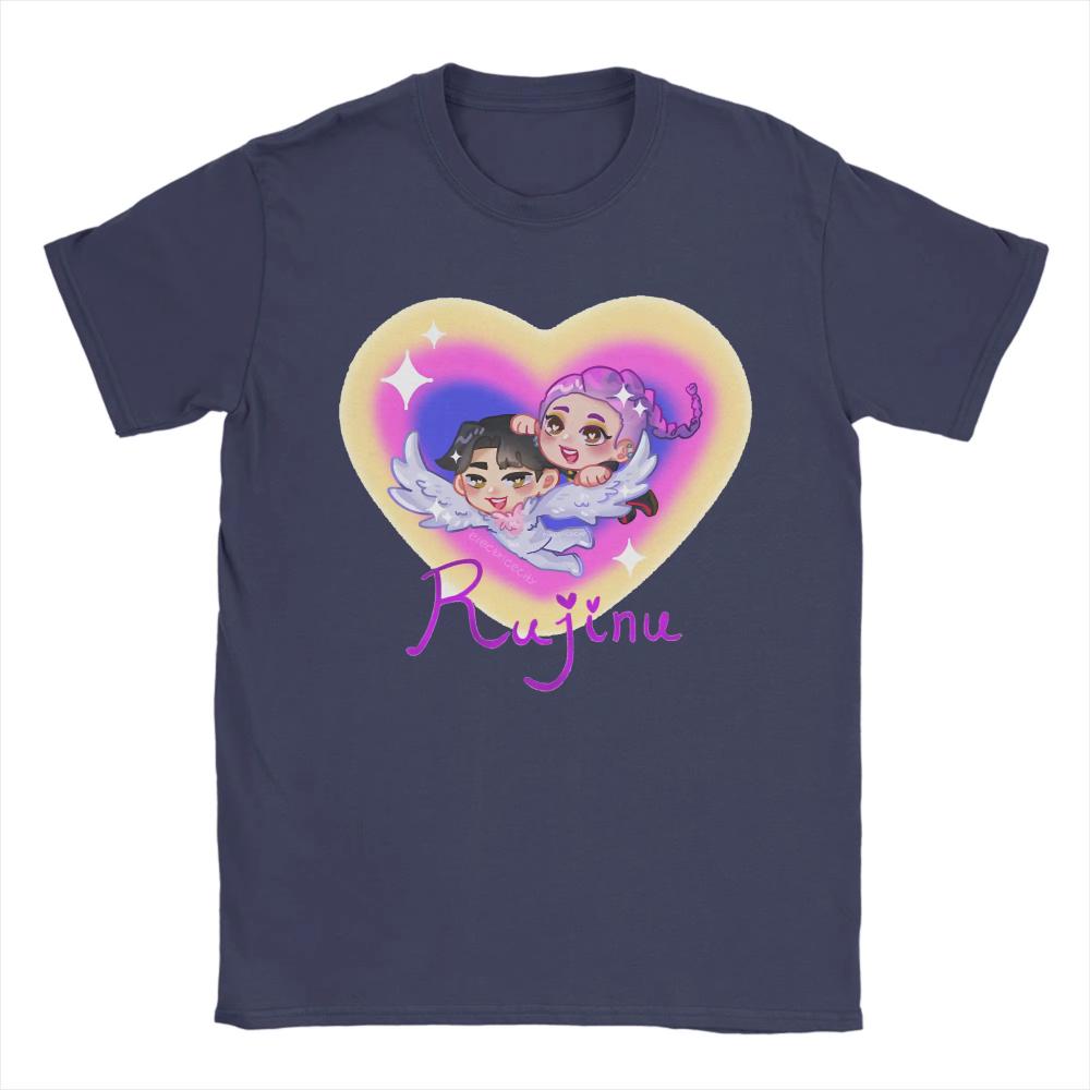 

Летняя мужская Rujinu Rumi и Jinu Kpop Охотники на демонов Женская футболка Хлопковая одежда Повседневная с коротким рукавом Круглый вырез Футболка большого размера S