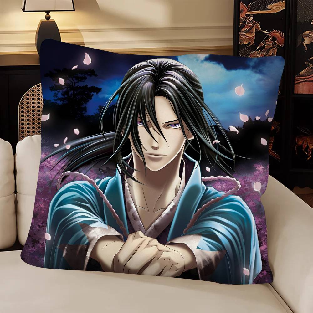 Game Anime HHakuoki Pillow Case Fashion Square Pillowcase Bedroom Sofa Room Ins Decoration Leisure