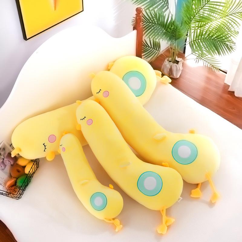 Creative New Style Chicken Pillow Plush Toy Cute Little Yellow Chicken Doll Sleeping with Dolls on The Bed Birthday Gift for Women