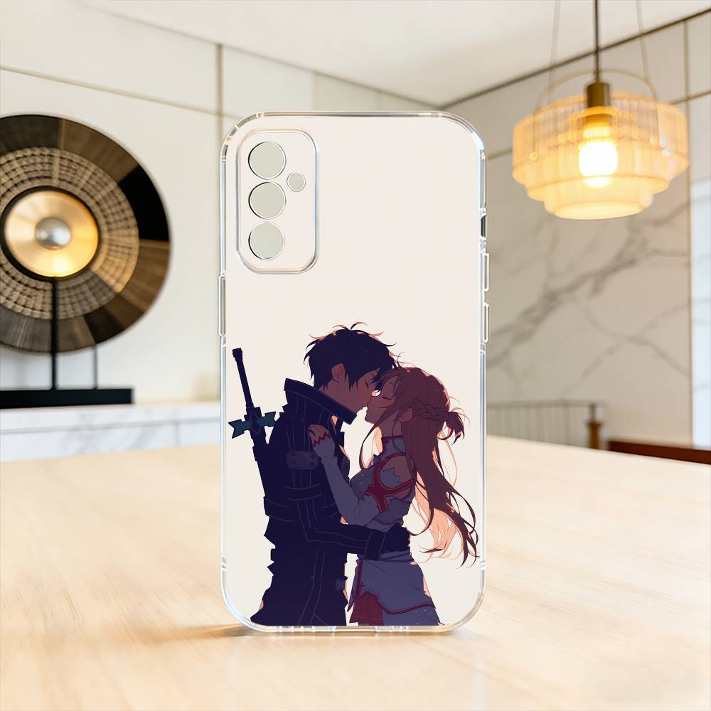 Kirito & Asuna Anime Phone Case For SamsungA10,12,20,21S,30,31,40,50,51,52,70,71 Transparent Cover