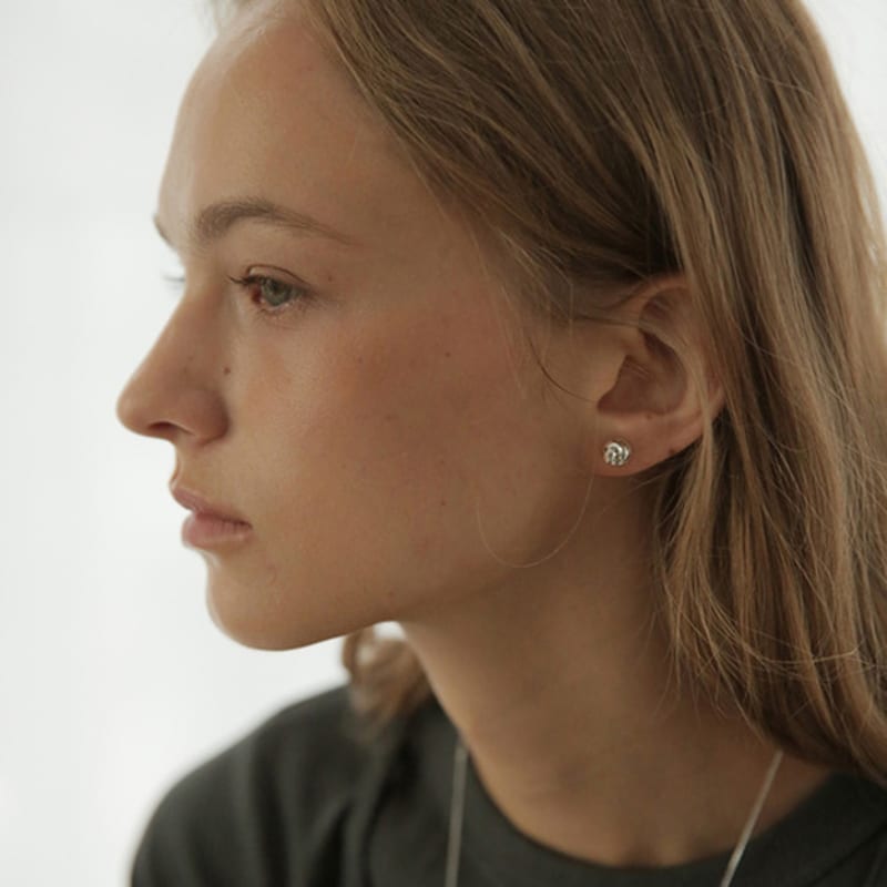 modernlike 14k gold-filled silver cotton ball pin earrings