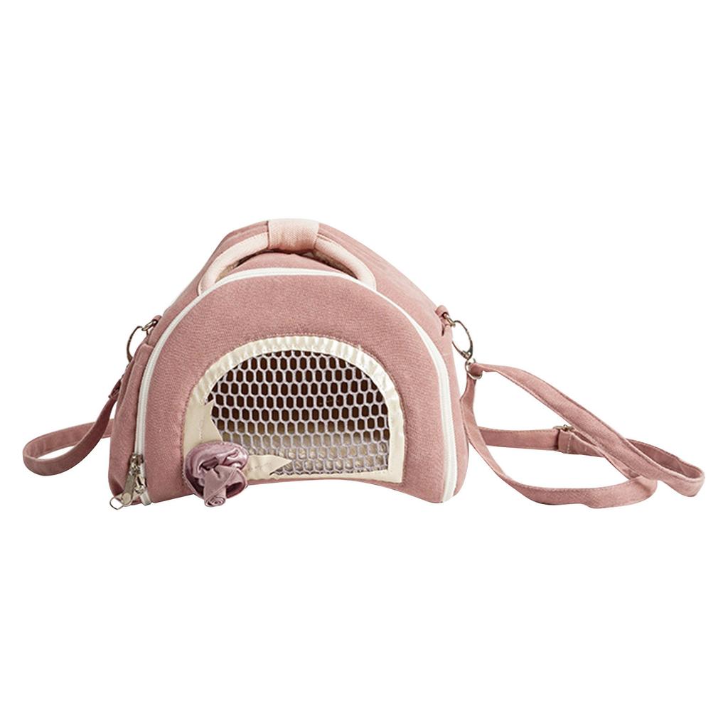Small Animal Carrier Bag Portable Pet Shoulder Bag for Hamster Sugar Glider Rat Guinea Pig - Breathable Outdoor Travel Carrier
