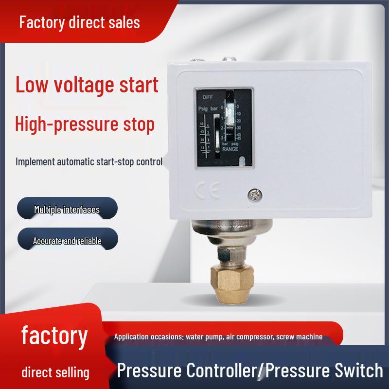 Adjustable Pressure Controller for Air Compressors and Water Pumps - Auto Start/Stop