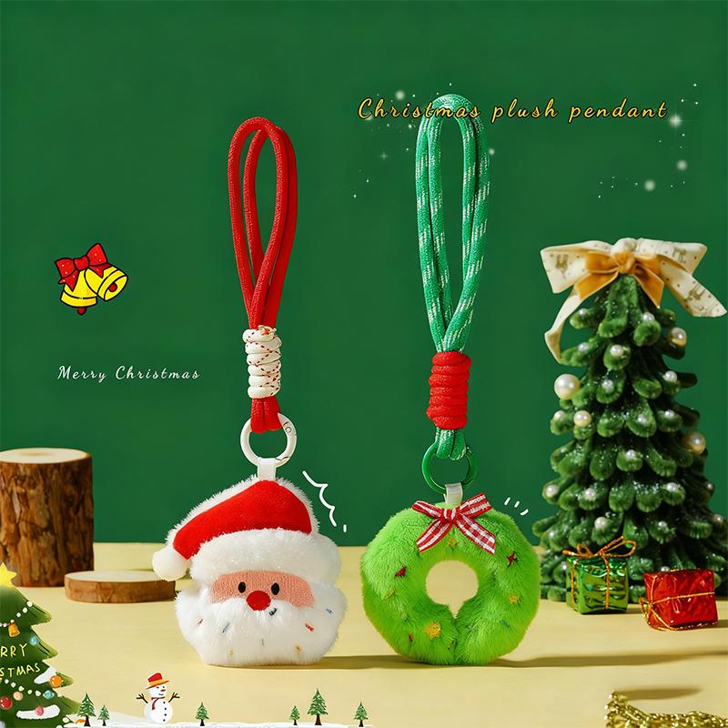 Authentic Christmas Gift Plush Toy Figurine Keychain Schoolbag Pendant Cute Santa Claus Figurine Gift