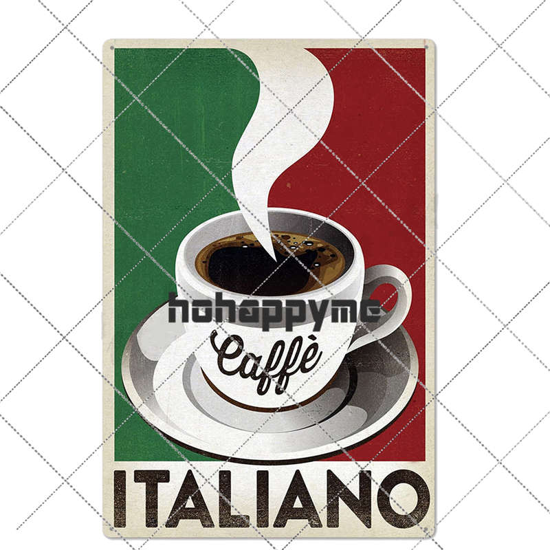 Coffee Tin Sign Vintage Metal Plaque Kitchen Coffee Bar Cafe Retro Posters Pub Wall Decorative Plates Home Decor 20*30 cm