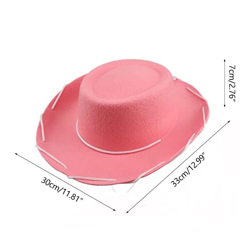 Child Kid Boy Girl Leather Felts Wide Brims Cowboy Western Hat Cowgirls Caps