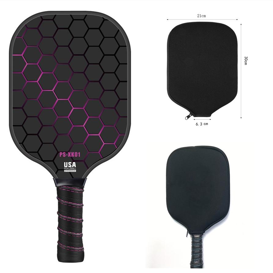 USAPA Approved Pickleball Paddle Fiberglass Surface Lightweight Pickleball Racket for Indoor/Outdoor Training & Match with Bag