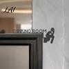Bathroom Door Sign Funny Sign Thinking Room Metal Wall Art with Humorous Quotes Self-Adhesive Clever Decor Toilet for Restroom Rustproof
