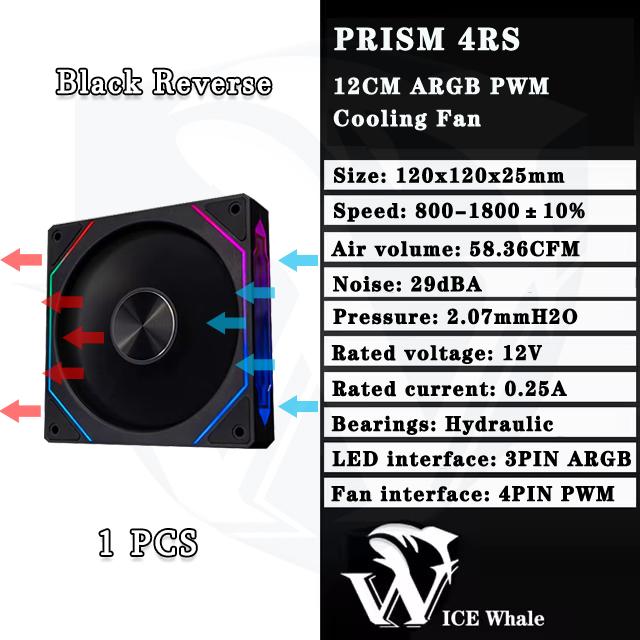 LDPCSJ Prism 4RS 120mm ARGB PC Case Fan with Infinity Mirror Design Motherboard Sync 4PIN PWM CPU Cooler Ventilador Fuel Injectors 6