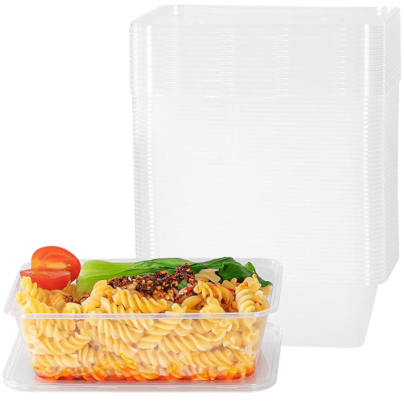 temeiju Disposable Plastic Lunch Boxes with Lids