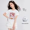 Girls' Sweet Cartoon Print Short Sleeve T-Shirt
