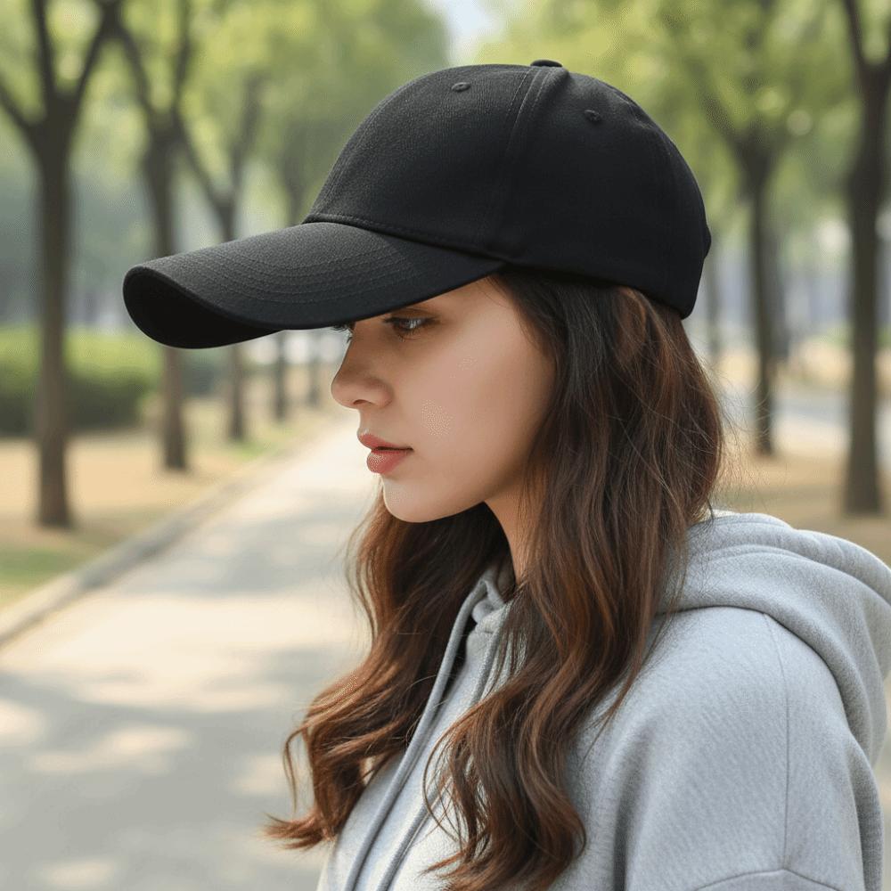 Fashion Cotton Baseball Cap 14Cm Extended Brim Sun Protection Sun Hat Unisex Street Style Bucket Hat Summer
