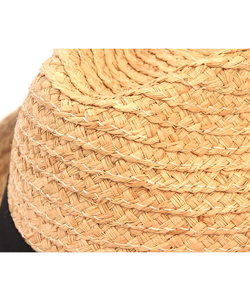 Yunibeosyeolkemiseuteuli Bu Raffia Line Beige Fedora Summer Hat