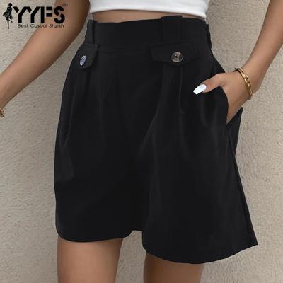 Damenmode, lässig, Sommer, Frühling, einfarbig, bedruckt, hohe Taille