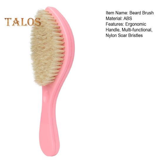 Men Beard Brush with Ergonomic Handle Nylon Boar Bristle Curved Wave Beard Straightener Brush Home Salon Men Mustache Grooming Styling Tools