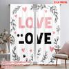 2pcs 2D Flat Printing Window Curtains Romantic Love Hearts Polyester Without Electricity Festive Holiday for Spring Holidays
