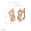 Kinel Luxury Cute Cat Earrings For Girls 585 Rose Gold Color Natural Zircon Accessories Children Baby Xmas Gifts Animal Jewelry