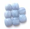 Natural Blue Chalcedony Cushion Gemstones, Square Cabochons Smooth and Silky