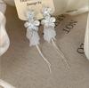 French Style Tassel Flower Earrings For Women Elegant Exaggerated Ribbon Drop Dangle Earrings Fashion Party Ear Jewelry Gifts