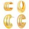 Earrings women's 2026 simple ins exaggerated earrings set jewelry retro high-end personality round ring ear buckle