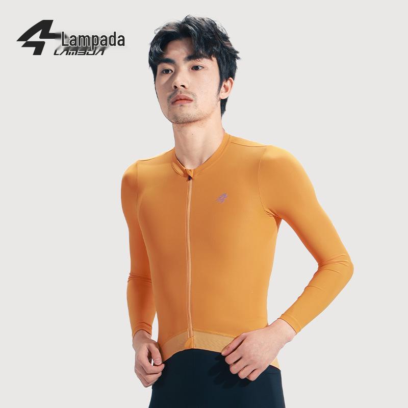 Lampaida Men's Breathable Thin Long Sleeve Cycling Jersey - Spring/Summer Road & Mountain Bike Suit