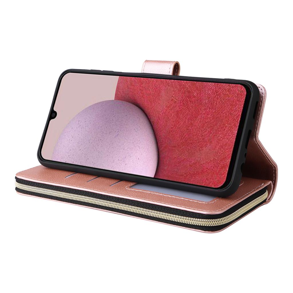 For Samsung Galaxy A14 5G Case 9 Card Slots PU Leather Zipper Phone Cover
