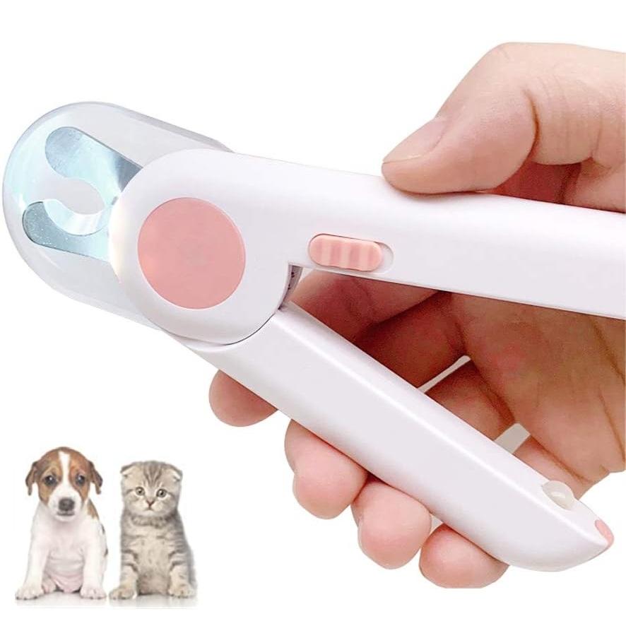 Dog Cat Pet Nail Clippers With Safety Guard And Led Light,pet Nail Scissors Pet Claws Toenail Clippers With Hidden Nail File розовый