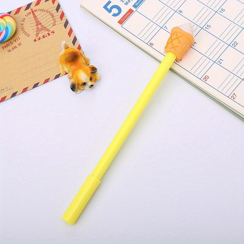 10pcs 0.5mm Pen Tip Creative Fries Cola Burger Ice Cream X Shape Gel Pen Fast Food Shape Cartoon Silicone Tip Gel Pen