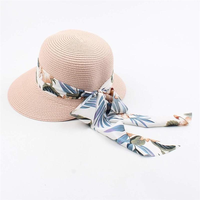 1Pc Women Sun Floppy Roll Up Wide Brim Beach Hat Foldable Summer Straw Hats