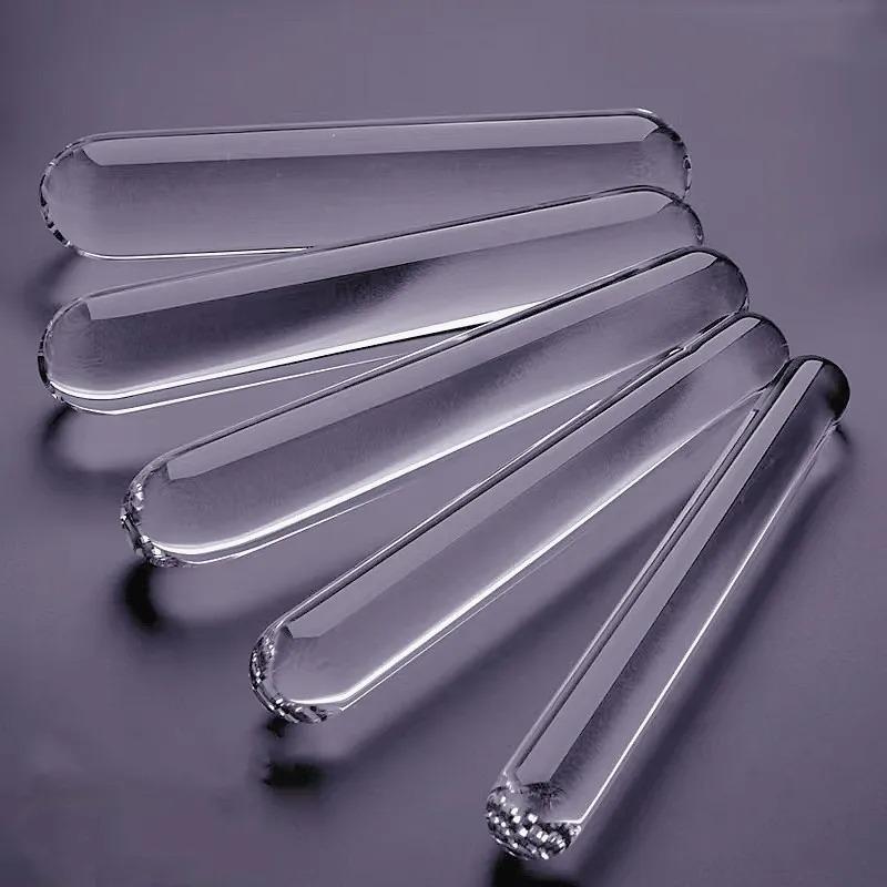 Smooth Long Anal Sex Toy of Crystal Clear Circular Column Glass Dildo Butt Plug for Couple Opening Anue Peep Vagina