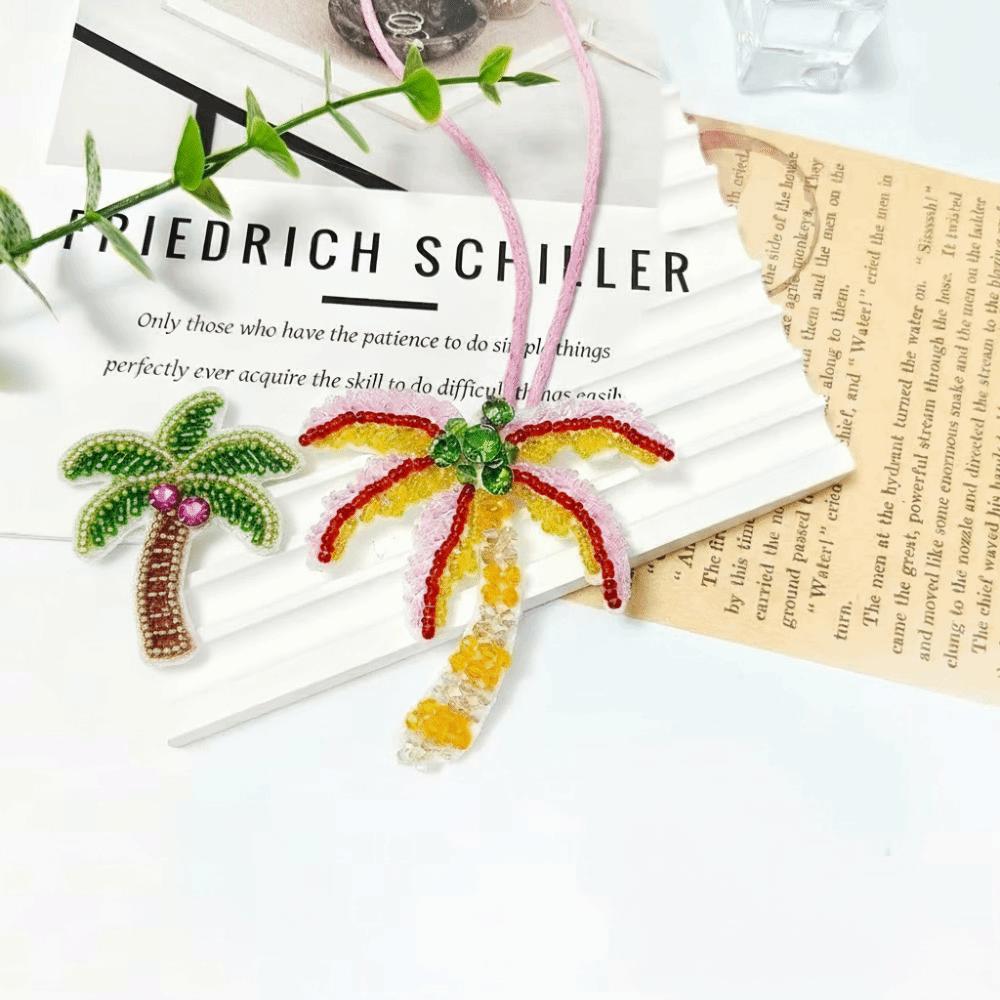 Starfish Coconut Tree Patch Keychain Sequin Beaded Patch Lanyard Clothing Decoration