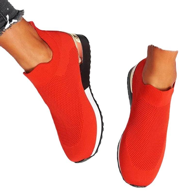 Buty damskie modne siatkowe platformy trampki skarpetki buty Tenis oddychające Socofy obuwie sportowe na co dzień damskie mieszkania Zapatos Mujer