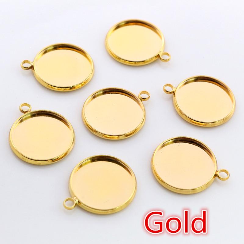 High Quality 10/12/14/16/18/20mm Iron Material One Loops Cameo Setting Base Cabochon Setting Base