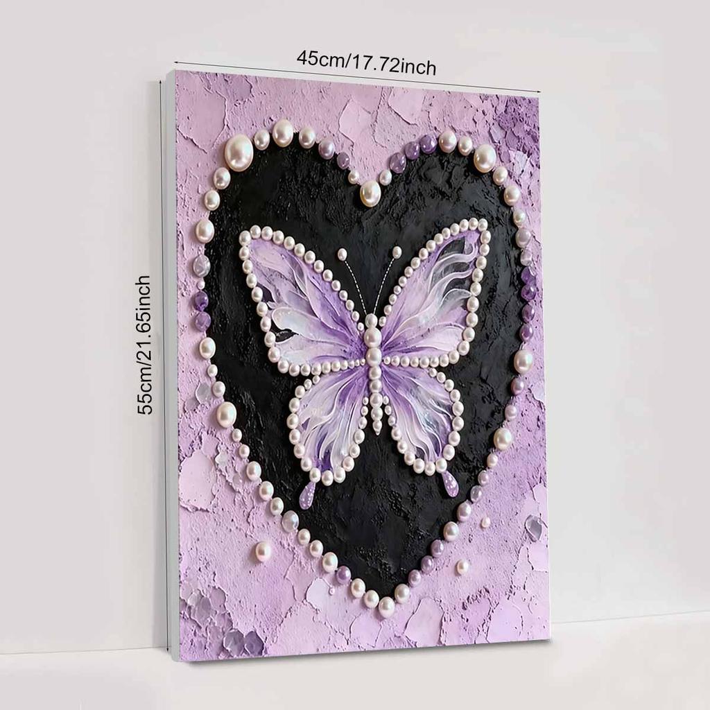 Crystal Pearl Painting 5D DIY Frame Decoration Painting Loving Butterfly Home Wall Decoration Transparent Pearl Gemstone Painting Picture Art Crafts